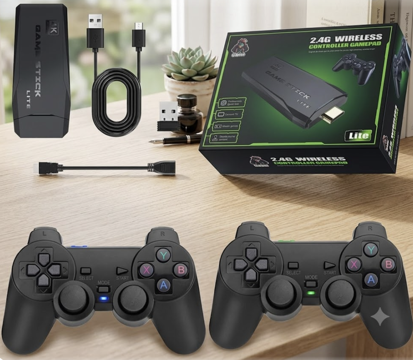 consola juegos reto M8+controles inalamb